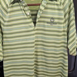 Greg Norman Collection Green Striped Polo Shirt